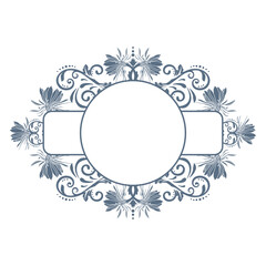 frame with floral ornament, vector artwork
