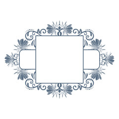 frame with floral ornament, vector artwork
