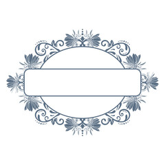 frame with floral ornament, vector artwork