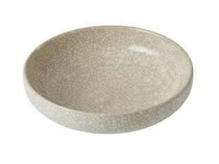 Brown plate isolated on white background with clipping path, Side view