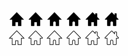 set of icons of house. House vector icons. Set of black house - stock vector.