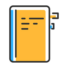 Phone book line icon. Contact book symbol. Vector illustration concept