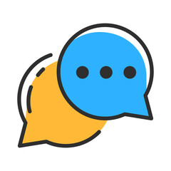Chat line icon. Bubble speach symbol. Vector illustration
