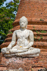 The Buddha statue in Wat Worachettharam, which means "temple of sublime elder brother". It is an ancient temple in Ayutthaya Thailand.