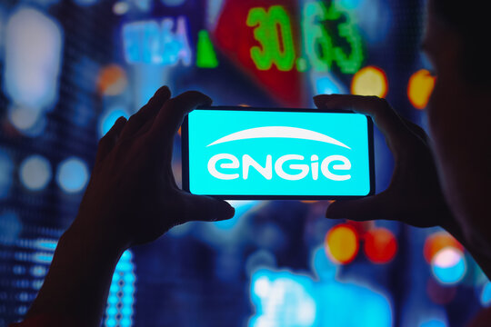 July 24, 2022, Brazil. In this photo illustration, the Engie logo is displayed on a smartphone screen.