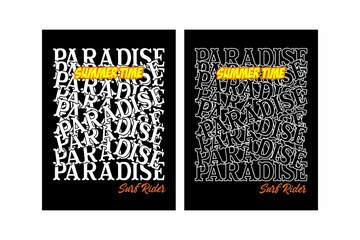 Paradise typography design for t shirt print