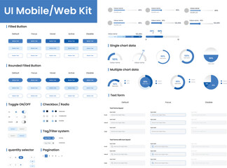 UI Graph and charts Kit elements for mobile or website  - obrazy, fototapety, plakaty