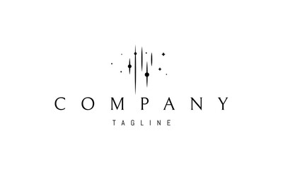 Vector logo on which an abstract image of cosmic strings.