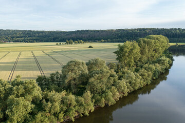 Landscape and panorama  view of drone