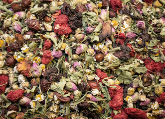 fruit tea made from dried flowers and berries