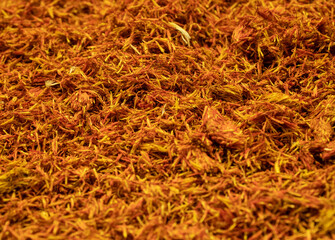 heap of spice saffron close up
