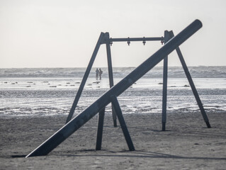 North Sea landscape in Sankt Peter-Ording, Germany.