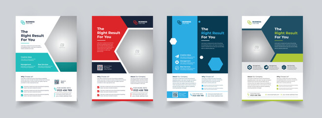 Corporate business flyer template design set with marketing, brochure cover, poster, book cover business proposal, promotion, advertise, publication, cover page. new digital marketing flyer set.