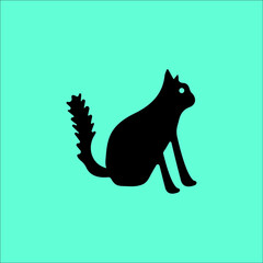 Black animal cat vector logo