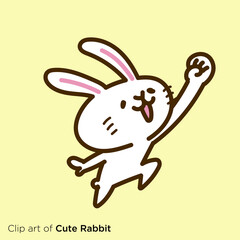 ウサギのキャラクターイラストシリーズ　「やる気」