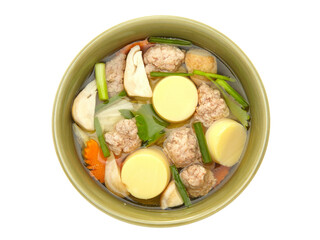 Homemade Clear Soup with Tofu and Minced Pork Bowl