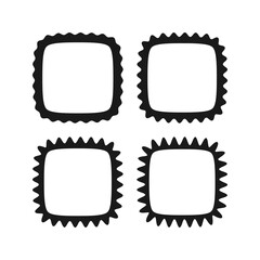 Wavy Edge Squircle Stroke Icon Set