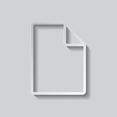 Document simple icon vector. Flat design. Paper style with shadow. Gray background.ai