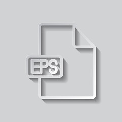 EPS file simple icon vector. Flat design. Paper style with shadow. Gray background.ai