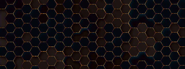 Geometrical hexagon background with geometric shapes, Modern and stylist geometric pattern background for communication, information and technology related works.