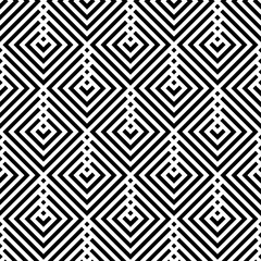 Abstract Seamless Geometric Checked Pattern. Black and White Texture.