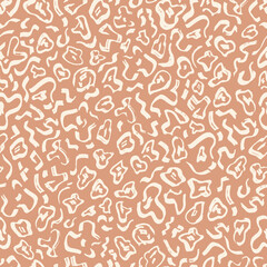 Abstract hand-drawn organic shapes seamless pattern.  Bicolor texture made with stylized spots and marks. Illustration for background, wallpaper, packaging, greeting card design, home decor, textile