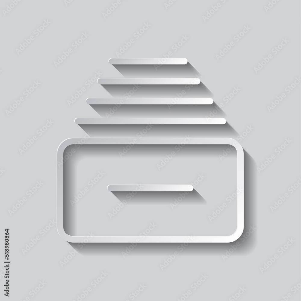 Aufkleber archive storage icon vector. flat design. paper style with shadow. gray background.ai