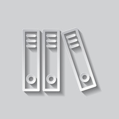 Archive simple icon vector. Flat design. Paper style with shadow. Gray background.ai