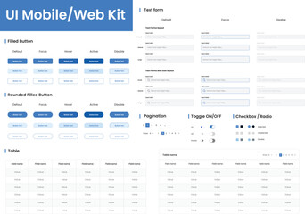 UI Graph and charts Kit elements for mobile or website 