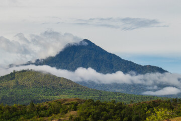 Obraz na płótnie Canvas Aerial view of Mount Seulawah Agam, Aceh, Indonesia.