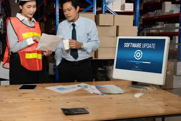 Software update on computer for modish version of device software upgrade