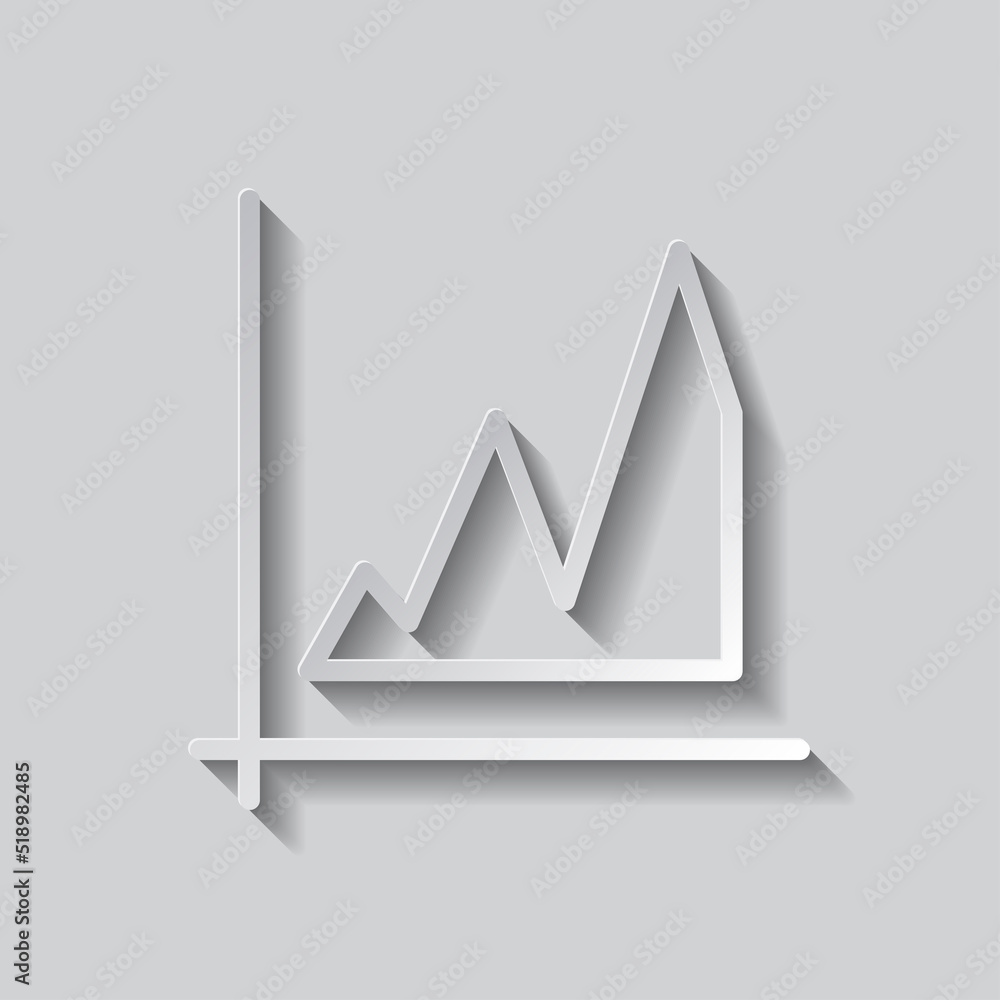 Poster graph simple icon vector. flat design. paper style with shadow. gray background.ai