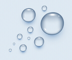 Vector drop water 3d realistic style isolated on transparent background. 10 eps