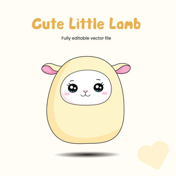 cute little baby lamb  vector illustration clipart | fully editable