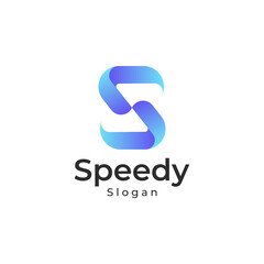 Initial Letter S 3D gradient colorful Logo