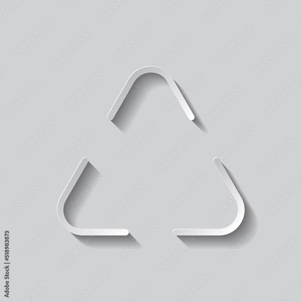 Poster recycle simple icon vector. flat design. paper style with shadow. gray background.ai