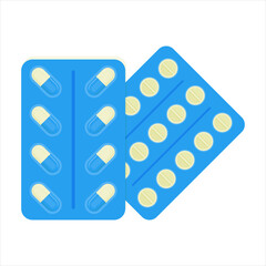 Pill flat icon isolated on white background. Vector illustration.	

