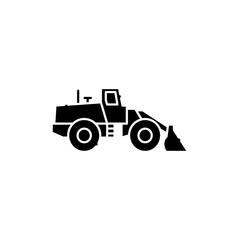 Grader sign olor line icon. Road construction.