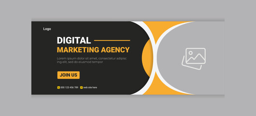 Digital marketing agency business social media facebook cover design template web banner template - obrazy, fototapety, plakaty