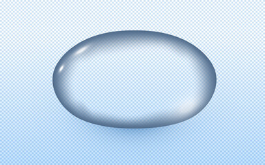 Vector drop clear water 3d realistic style isolated on transparent background. 10 eps