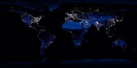 Clear shot of every parcel of Earth’s land surface and islands in nighttime view in visible light. A composite of images taken throughout April 18th - October 23rd, 2012. 