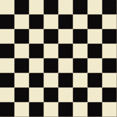 Seamless checkerboard pattern with black and white squares. Vector geometric background