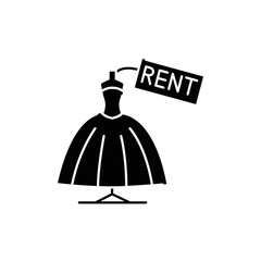Wedding dress rental olor line icon. Pictogram for web page, mobile app, promo.