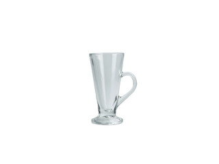 Empty glass with handle on white background, isolated