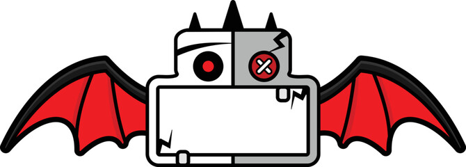 vector cartoon cute skull character voodoo doll bat board