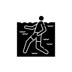 Swimming olor line icon. Pictogram for web page, mobile app, promo.