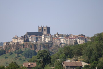 Vue d'ensemble de la ville, ville de Saint Flour, département du Cantal, France