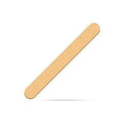 Wooden texture stick realistic style on isolated white background. Eco friendly food accesories. Medical tongue depressors. Vector 10 eps