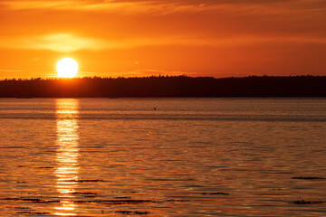 sunset over the river
