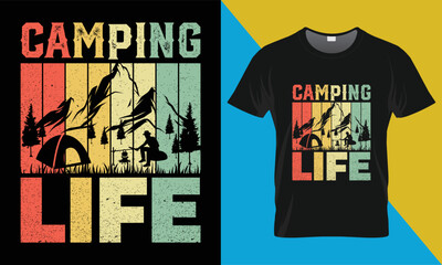Fototapeta premium Camping t-shirt design, Camping Life